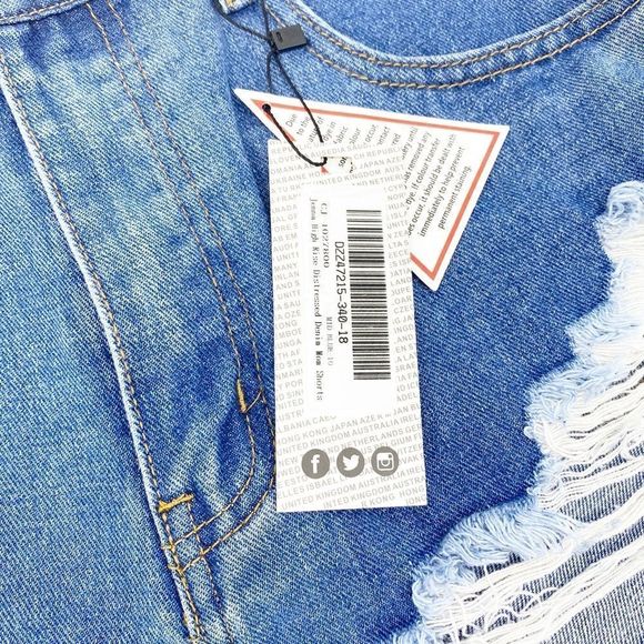 Boohoo Jenna High Rise Denim Mom Shorts 6 - Picture 6 of 7